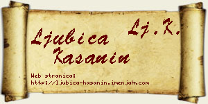 Ljubica Kašanin vizit kartica